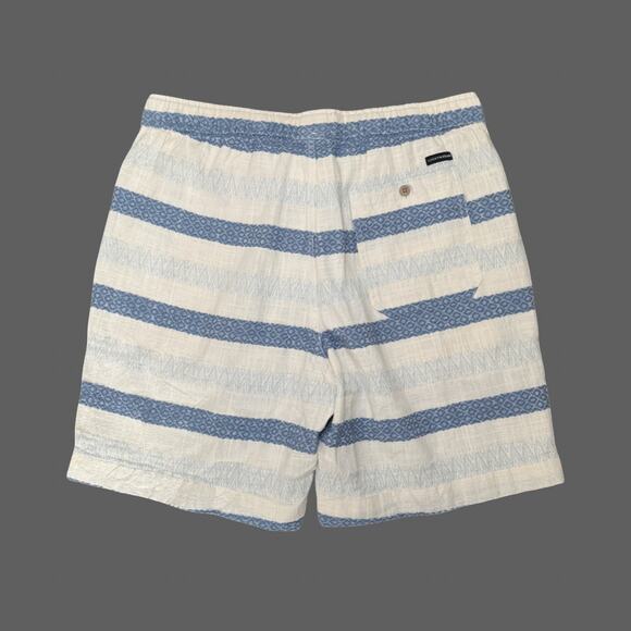 Lucky Brand Dobby Stripe Cotton Drawstring Shorts Size M NWT Blue Multi Stripe - Picture 10 of 11